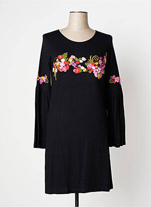 Robe mi-longue manches longues manches longues noir MAMATAYOE femme