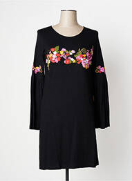 Robe mi-longue manches longues manches longues noir MAMATAYOE femme