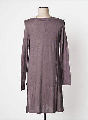 Robe mi-longue manches longues manches longues marron YERSE femme
