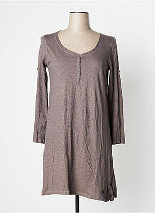 Robe courte manches longues manches longues marron YERSE femme
