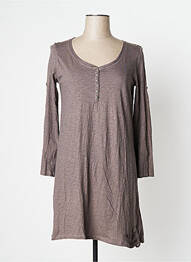 Robe courte manches longues manches longues marron YERSE femme