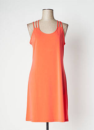 Robe mi-longue orange VANIA pour femme
