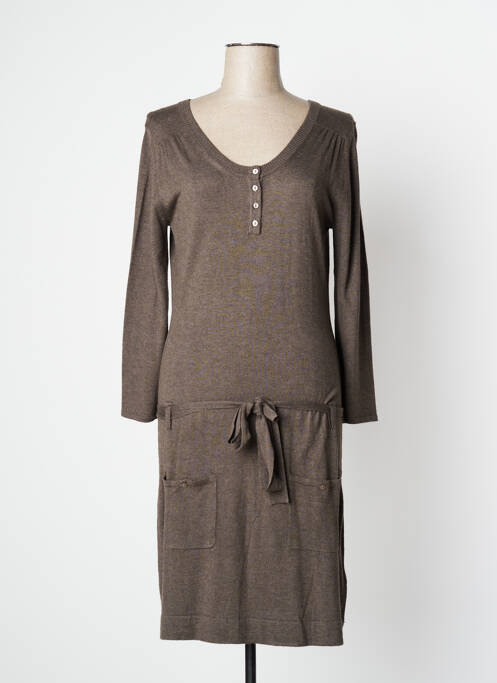 Robe mi-longue marron YERSE pour femme