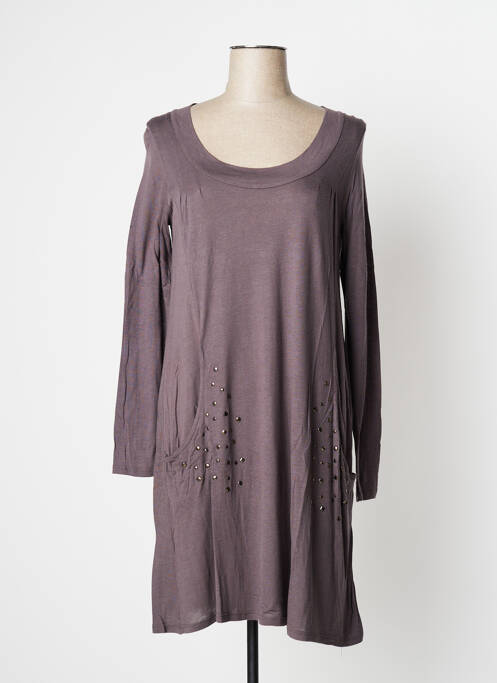 Robe mi-longue marron YERSE pour femme