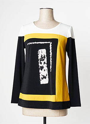 Top coupe cintrée manches longues jaune EVALINKA femme