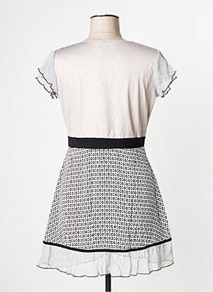 Robe courte manches courtes manches courtes beige EVA WEEK-END femme
