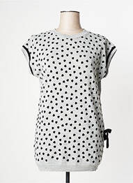 Top stretch manches courtes gris EVA WEEK-END femme