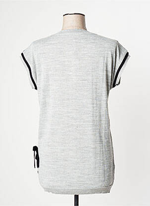 Top stretch manches courtes gris EVA WEEK-END femme