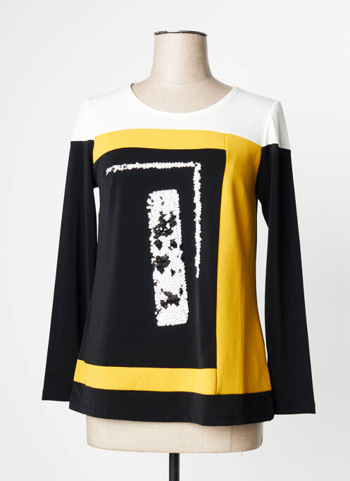 Top coupe cintrée manches longues jaune EVALINKA femme