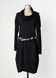 Robe mi-longue manches longues manches longues noir O.K.S femme