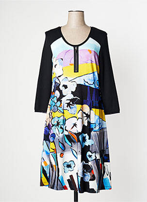 Robe mi-longue manches 3/4 manches 3/4 noir DOLCEZZA femme