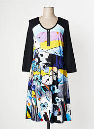 Robe mi-longue manches 3/4 manches 3/4 noir DOLCEZZA femme