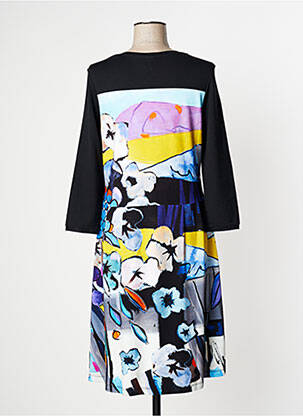 Robe mi-longue manches 3/4 manches 3/4 noir DOLCEZZA femme