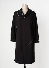 Robe mi-longue manches longues manches longues noir DOLCEZZA femme