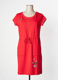 Robe mi-longue manches courtes manches courtes rouge DOLCEZZA femme