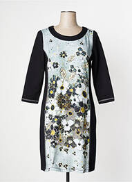 Robe mi-longue manches 3/4 manches 3/4 noir DOLCEZZA femme
