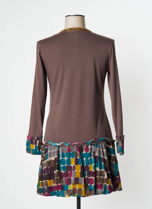 Robe courte marron O.K.S pour femme