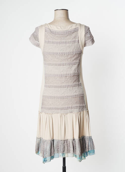 Robe mi-longue beige O.K.S pour femme