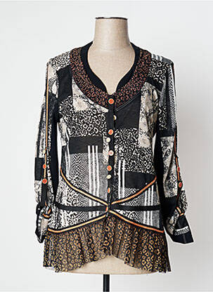 Gilet manches longues coupe cintrée noir O.K.S femme