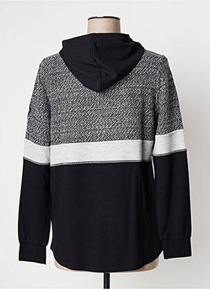 Sweat-shirt à capuche col rond manches longues noir DOLCEZZA femme