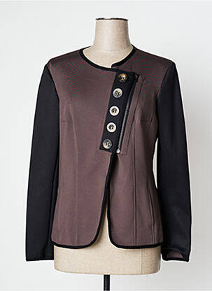 Veste chic fermeture boutonnée sur le devant marron O.K.S femme
