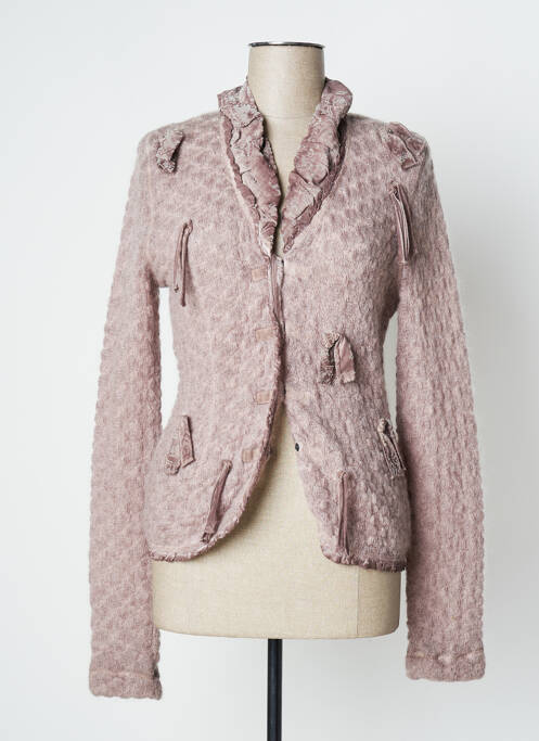 Gilet manches longues rose O.K.S pour femme