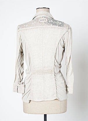 Chemisier coupe cintrée manches 3/4 beige O.K.S femme