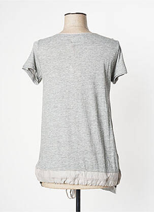 Top stretch manches courtes gris YERSE femme