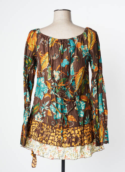 Tunique manches longues marron MAMATAYOE pour femme