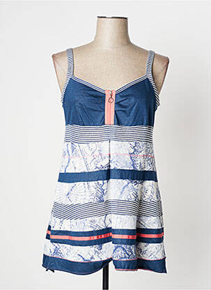 Tunique manches longues col v bleu O.K.S femme