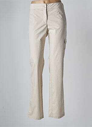 Pantalon droit stretch taille normale beige JOCAVI femme