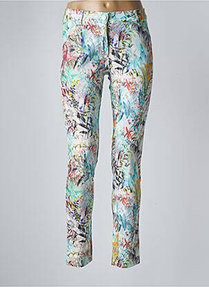 Pantalon slim stretch taille normale bleu RIVIERES DE LUNE femme