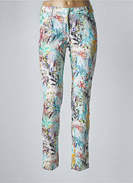 Pantalon slim stretch taille normale bleu RIVIERES DE LUNE femme