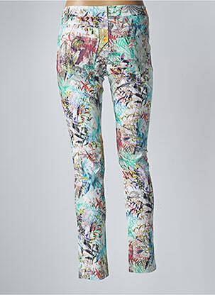 Pantalon slim stretch taille normale bleu RIVIERES DE LUNE femme