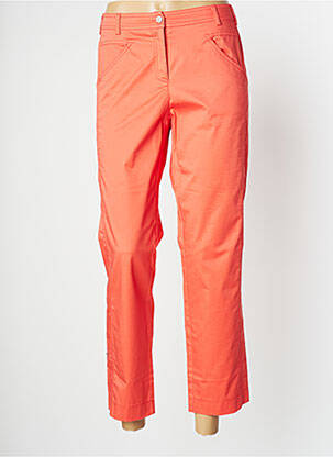 Pantalon 7/8 fermeture zippée sous rabat boutonné taille normale orange O.K.S femme