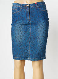 Jupe mi-longue taille normale bleu JOCAVI femme