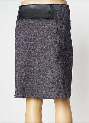 Jupe mi-longue fermeture zip latéral gris O.K.S femme