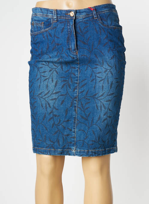 Jupe mi-longue taille normale bleu JOCAVI femme