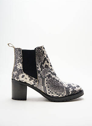 Bottines/boots matière lisse talon de 7 à 9cm noir REQINS femme