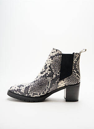Bottines/boots matière lisse talon de 7 à 9cm noir REQINS femme