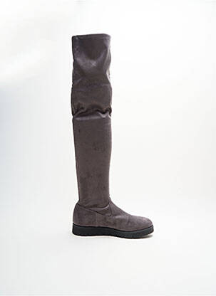 Cuissardes bout rond talon plat jusqu'à 3cm gris REQINS femme