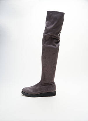 Cuissardes bout rond talon plat jusqu'à 3cm gris REQINS femme