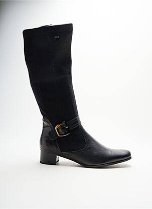 Bottes tissage satiné talon de 4 à 6cm noir ARA femme