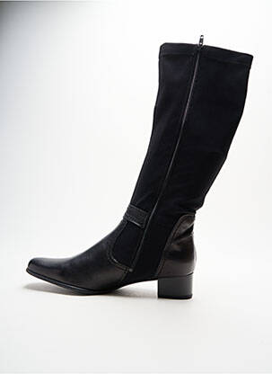 Bottes tissage satiné talon de 4 à 6cm noir ARA femme
