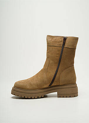 Bottines/boots fermeture zippée talon bas beige REQINS homme