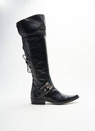 Cuissardes tissage satiné talon plat jusqu'à 3cm noir KARSTON femme
