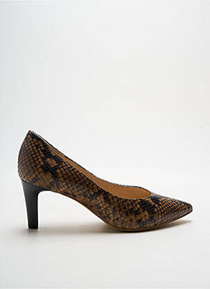 Escarpins tissage satiné talon de 4 à 6cm marron HOGL femme
