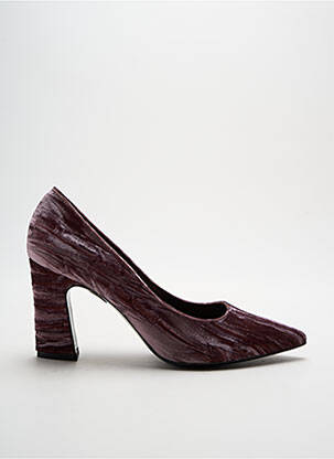 Escarpins semelle extérieure cuir talon de 7 à 9cm marron ELATA femme