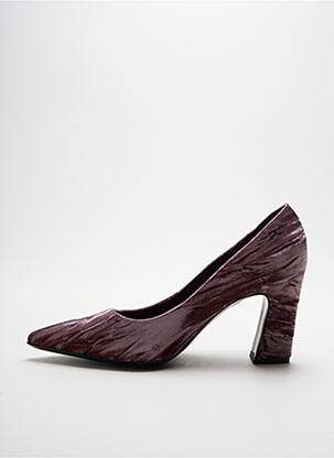 Escarpins semelle extérieure cuir talon de 7 à 9cm marron ELATA femme