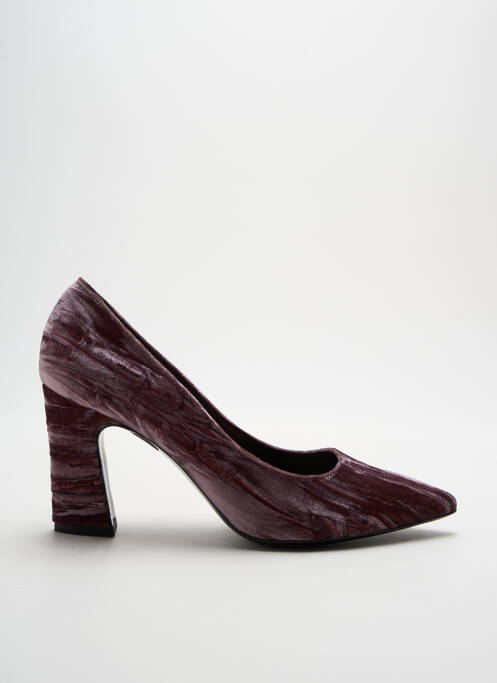 Escarpins semelle extérieure cuir talon de 7 à 9cm marron ELATA femme